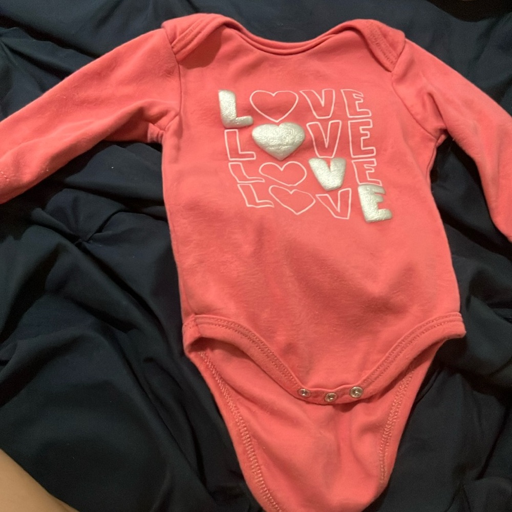 Pink Love Print Kids One Piece